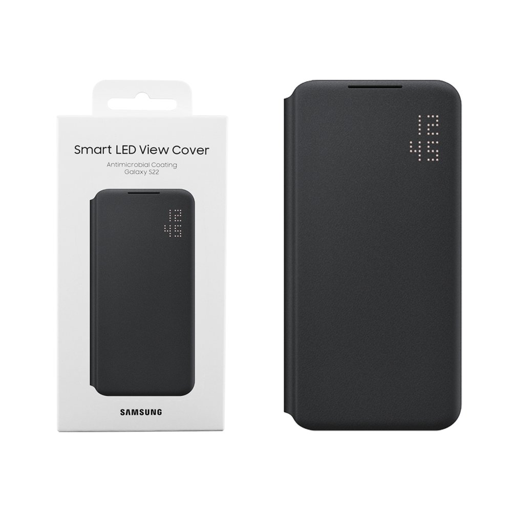 ΘΗΚΗ SAMSUNG S22 5G S901 LED VIEW COVER EF-NS901PBEGEE BLACK PACKING OR
