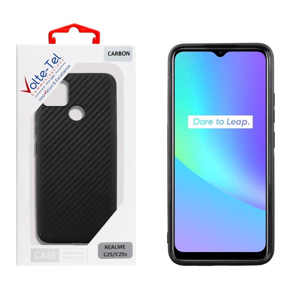 VOLTE-TEL ΘΗΚΗ REALME C25/C25s 6.5" CARBON CAMERA PROTECTIVE BLACK