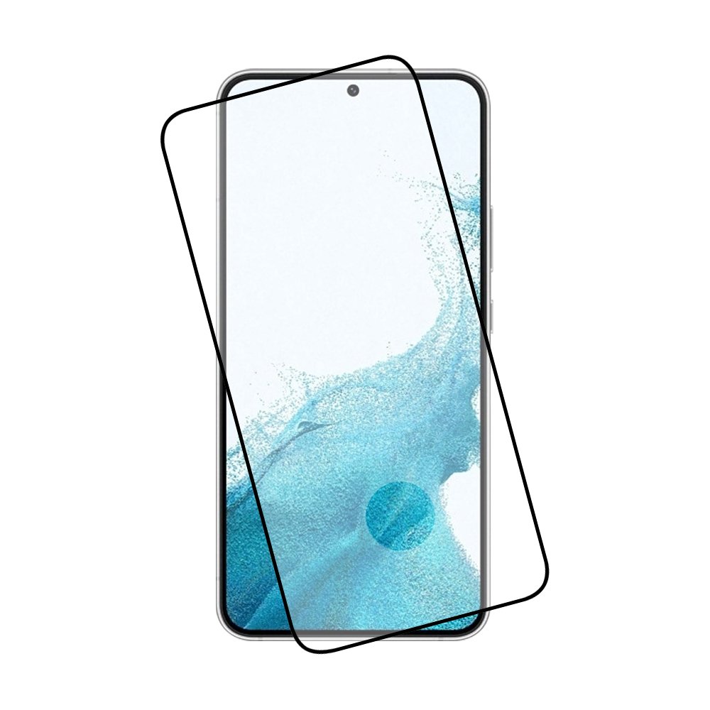 IDOL 1991 TEMPERED GLASS SAMSUNG S22 5G 6.1" 9H 0.25mm 3D EDGE GLUE SEMI CURVED FINGER UNLOCK BLACK