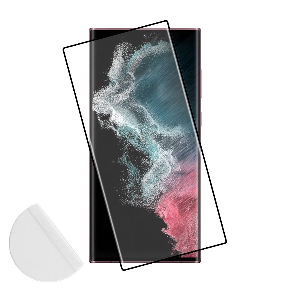 IDOL 1991 TEMPERED GLASS SAMSUNG S22 ULTRA 5G 6.8" 9H 0.25mm 3D FULL GLUE SEMI CURVED FINGER UNLOCK BLACK + SQUEEZY CARD