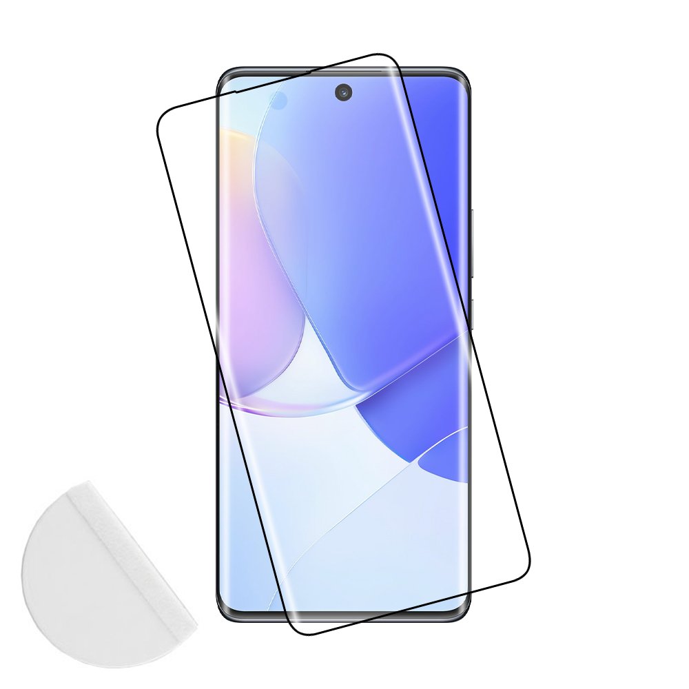 IDOL 1991 TEMPERED GLASS HUAWEI NOVA 9 6.57" 9H 0.30mm 3D FULL GLUE SEMI CURVED FINGER UNLOCK BLACK + SQUEEZY CARD