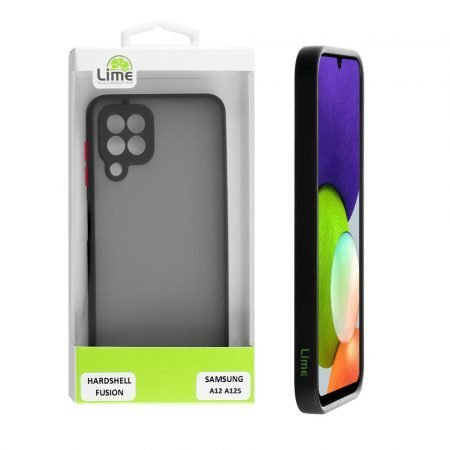 LIME ΘΗΚΗ SAMSUNG A12 A125/A12 NACHO A127 6.5" HARDSHELL FUSION FULL CAMERA PROTECTION BLACK WITH RED KEYS