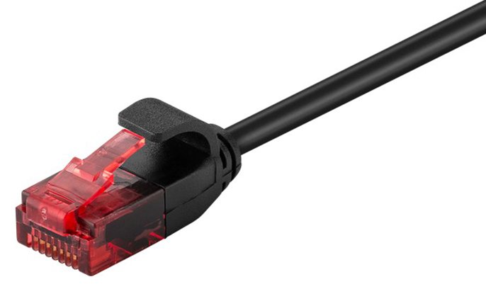 GOOBAY καλώδιο δικτύου 93715, CAT 6 U/UTP, slim, copper, 2m, μαύρο