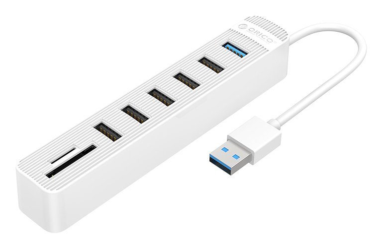 ORICO USB hub TWU32-6AST με card reader, 8x θυρών, 5Gbps, USB, λευκό