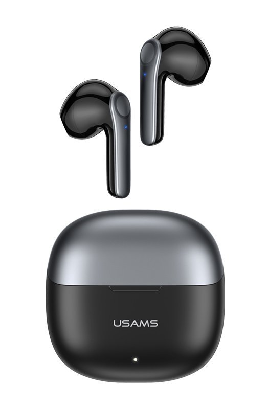 USAMS earphones με θήκη φόρτισης XH09, True Wireless, μαύρα