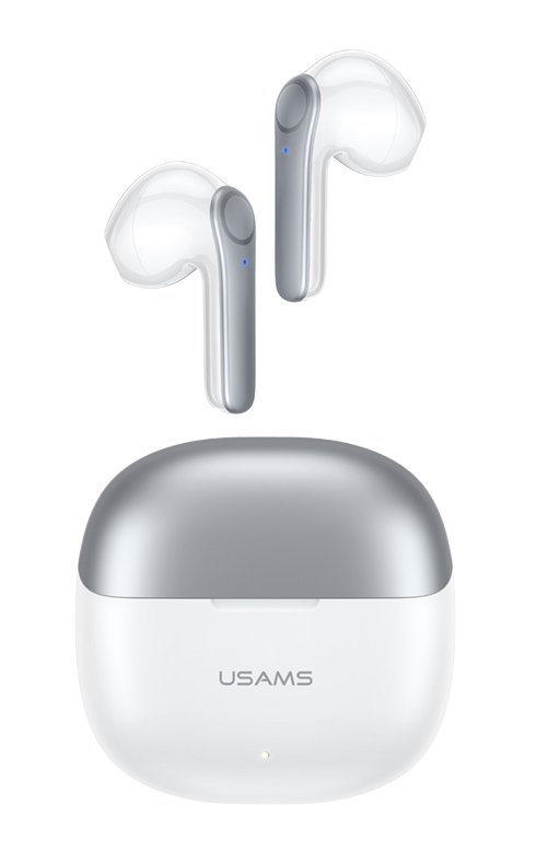 USAMS earphones με θήκη φόρτισης XH09, True Wireless, λευκά