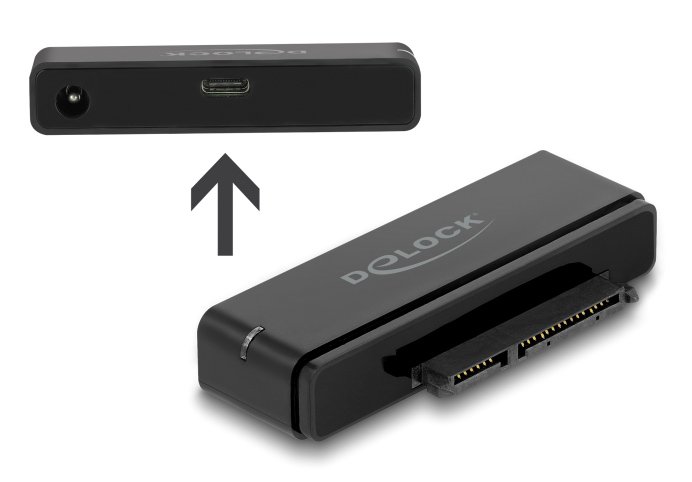 DELOCK αντάπτορας USB-C σε SATA 22-pin 64188, 6Gbps, καλώδιο USB, μαύρος