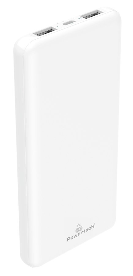 POWERTECH power bank PT-1004 10000mAh, 2x output, 10.5W, λευκό