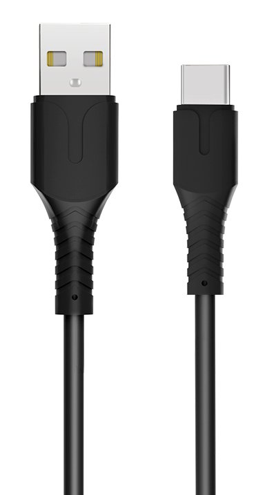 ROCKROSE καλώδιο USB σε USB-C Alpha AC, 2.4A 12W, 1m, μαύρο