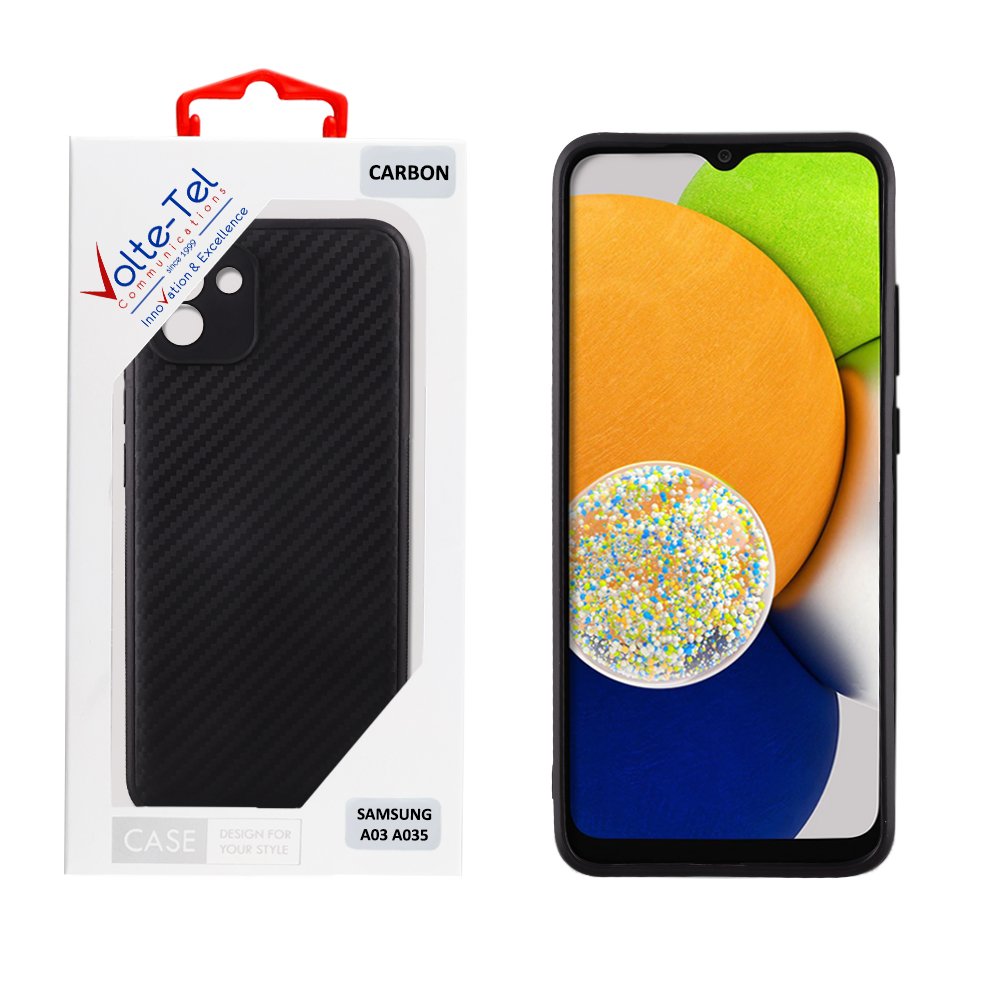 VOLTE-TEL ΘΗΚΗ SAMSUNG A03 A035 6.5" CARBON CAMERA PROTECTIVE BLACK