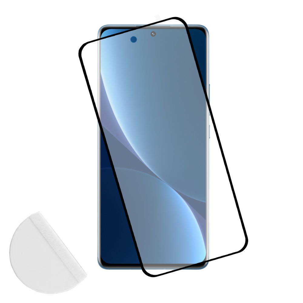 IDOL 1991 TEMPERED GLASS XIAOMI 12 PRO 6.73" 9H 0.30mm 3D EDGE GLUE SEMI CURVED FINGER UNLOCK BLACK