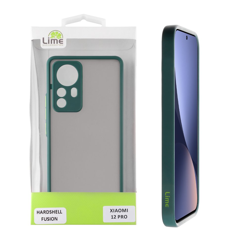 LIME ΘΗΚΗ XIAOMI 12 PRO 6.73" HARDSHELL FUSION FULL CAMERA PROTECTION GREEN WITH YELLOW KEYS