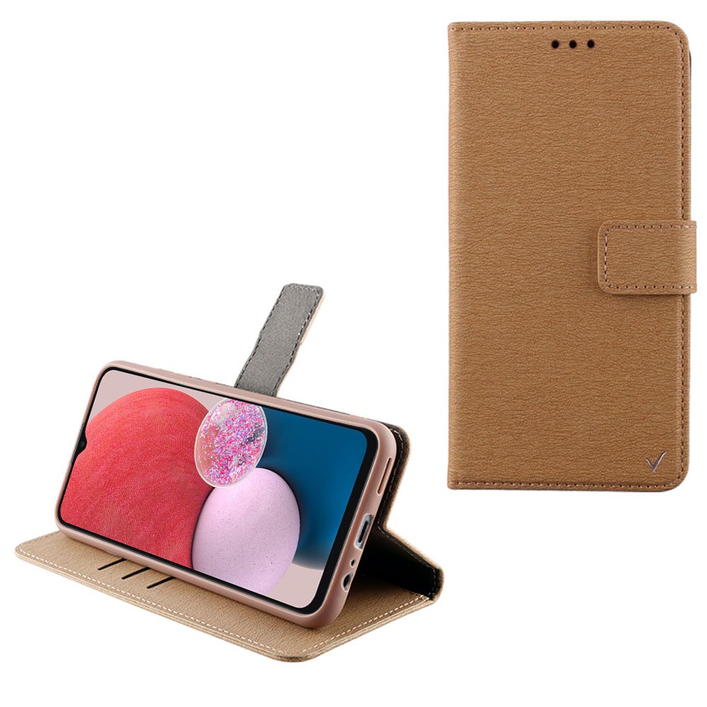VOLTE-TEL ΘΗΚΗ SAMSUNG A13 4G A135/A137 6.6" ALLURE MAGNET BOOK STAND CLIP FULL CAMERA PROTECTION GOLD