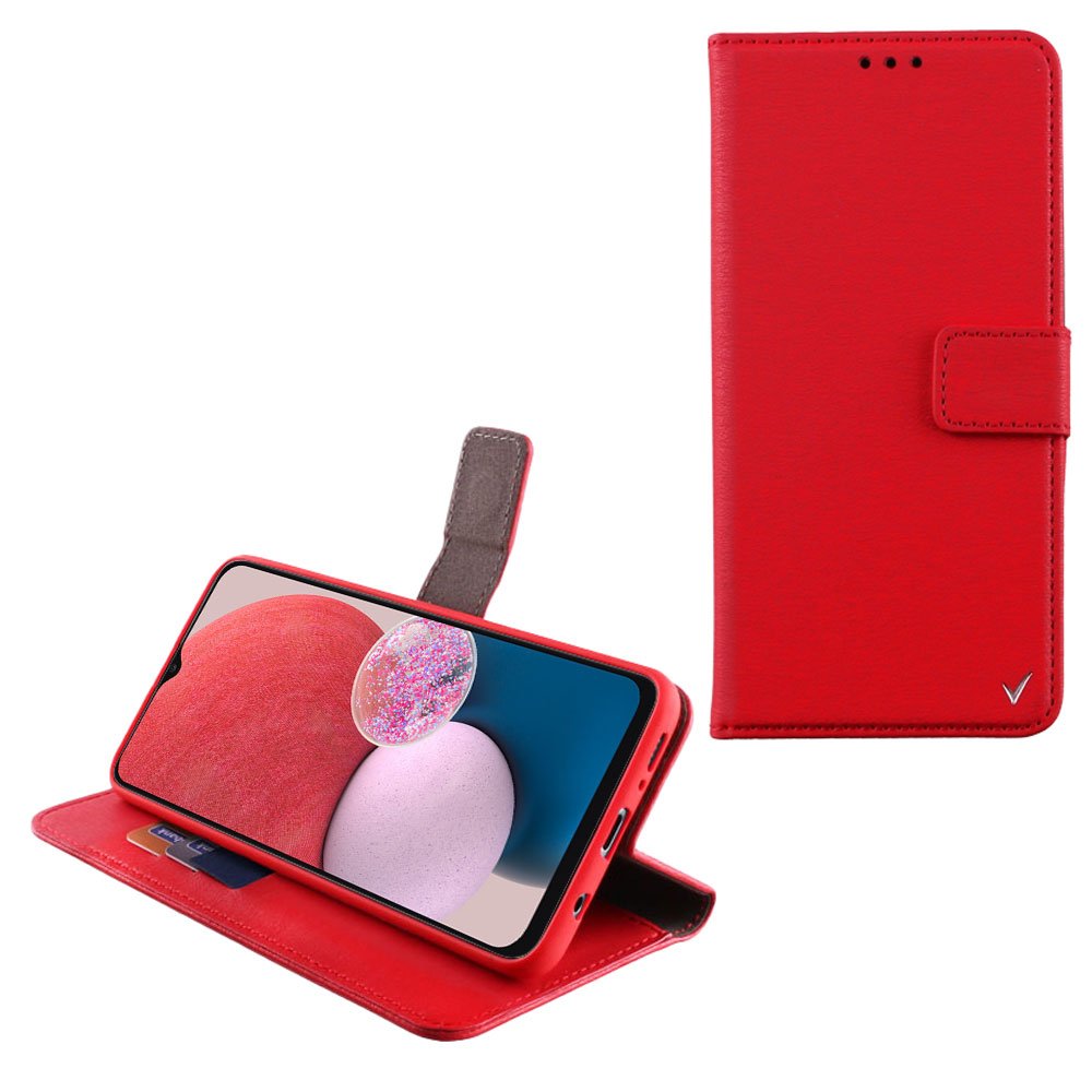 VOLTE-TEL ΘΗΚΗ SAMSUNG A13 4G A135/A137 6.6" ALLURE MAGNET BOOK STAND CLIP FULL CAMERA PROTECTION RED