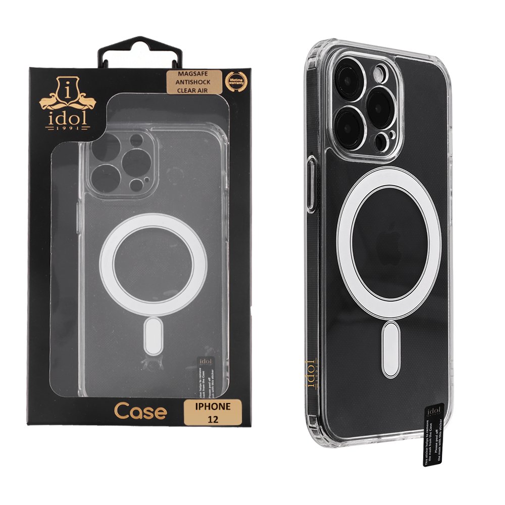 IDOL 1991 ΘΗΚΗ IPHONE 12 6.1" MAGSAFE ANTISHOCK CLEAR AIR BACK COVER TPU CAMERA GUARD ΔΙΑΦΑΝΗ