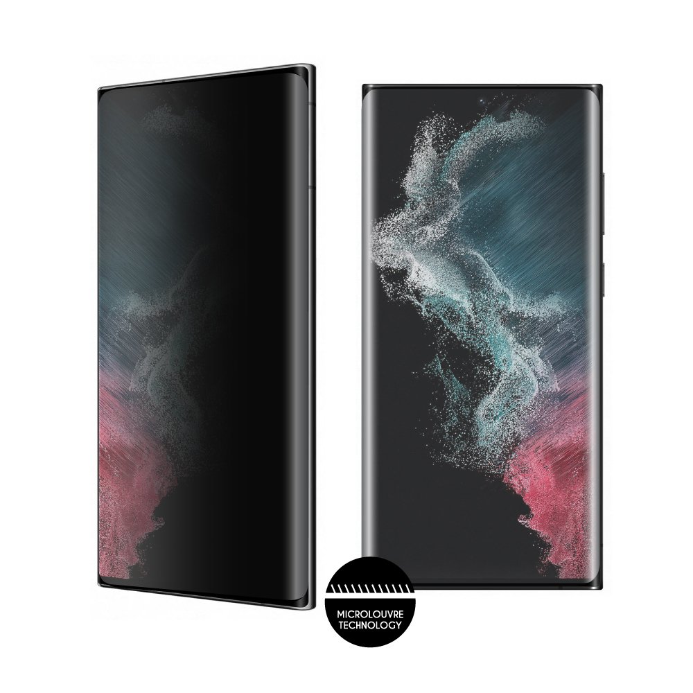 IDOL 1991 TEMPERED GLASS SAMSUNG S22 ULTRA 5G S908 6.8" 9H 0.25mm PRIVACY ANTISPY 3D SEMI CURVED EDGE GLUE BLACK