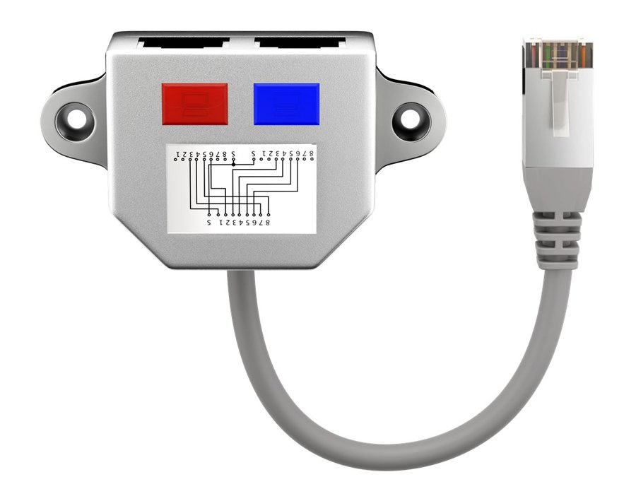 GOOBAY splitter δικτύου RJ45 σε 2x RJ45 68910, shielded, 15cm, ασημί
