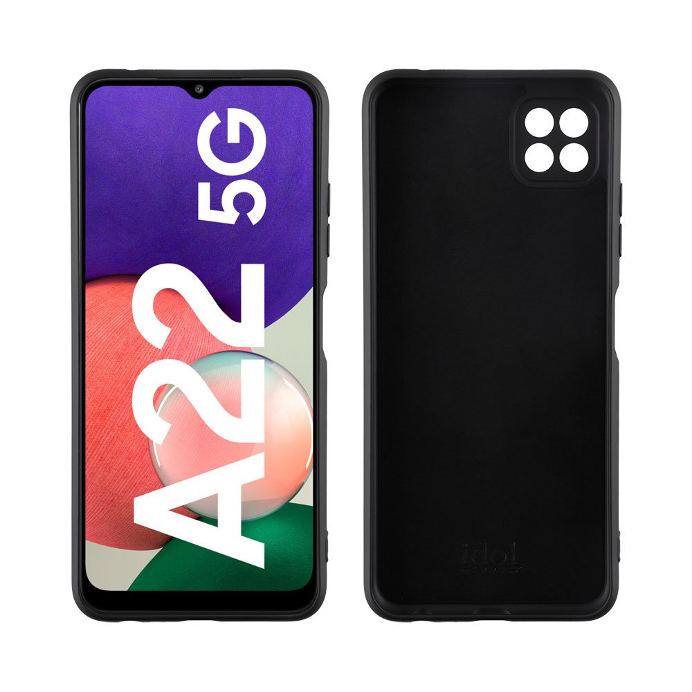 IDOL 1991 ΘΗΚΗ SAMSUNG A22 5G A226 6.6" VELVET TPU 4 SIDE FULL CAMERA PROTECTION BLACK