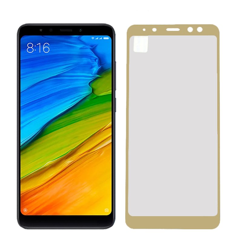 IDOL 1991 TEMPERED GLASS XIAOMI REDMI 5 PLUS 5.99" 9H 0.25mm 2.5D SPECIAL FULL COVER GOLD