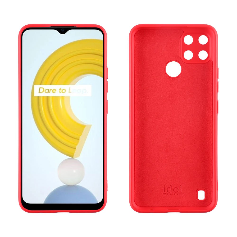 IDOL 1991 ΘΗΚΗ REALME C21Y/C25Y 6.5" VELVET TPU 4 SIDE FULL CAMERA PROTECTION RED
