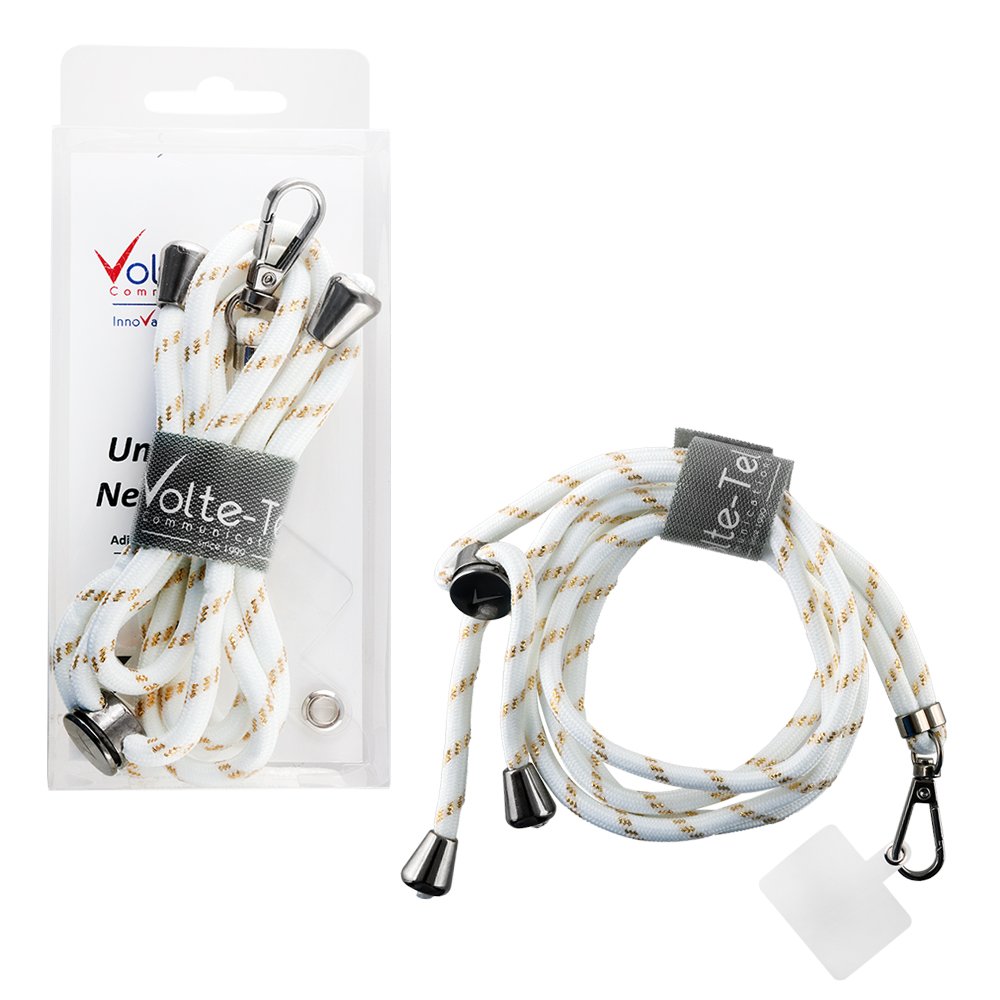 VOLTE-TEL NECK STRAP - ΛΟΥΡΑΚΙ ΛΑΙΜΟΥ ΓΙΑ ΘΗΚΕΣ ΑΣΠΡΟ-ΧΡΥΣΟ VT35