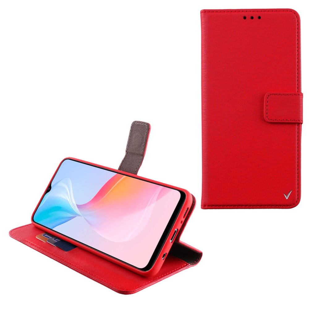 VOLTE-TEL ΘΗΚΗ VIVO Y76 5G 6.58" ALLURE MAGNET BOOK STAND CLIP RED