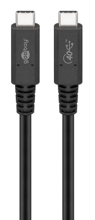 GOOBAY καλώδιο USB-C 60200, USB4 Generation 3x2, 100W, 40Gbps, 1m, μαύρο
