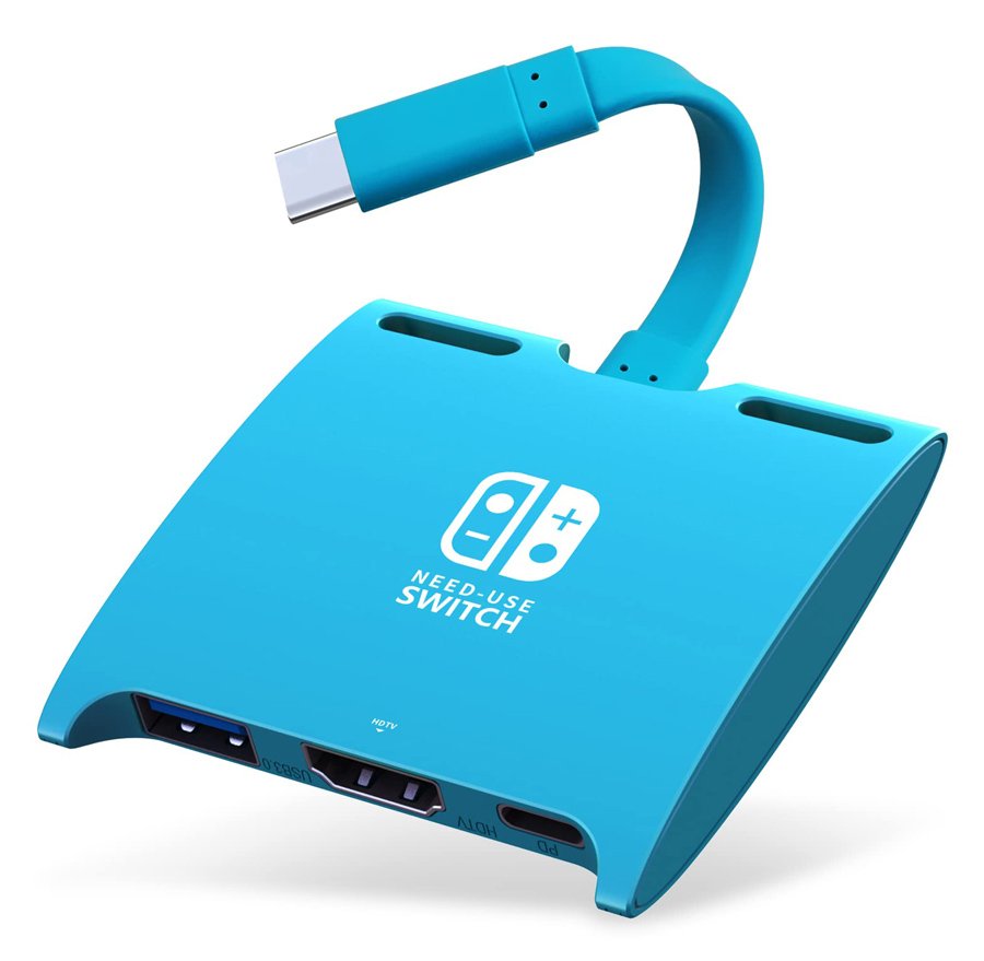 USB-C hub SHUB31 για Nintendo Switch, USB/HDMI 4K/USB-C PD 100W, μπλε