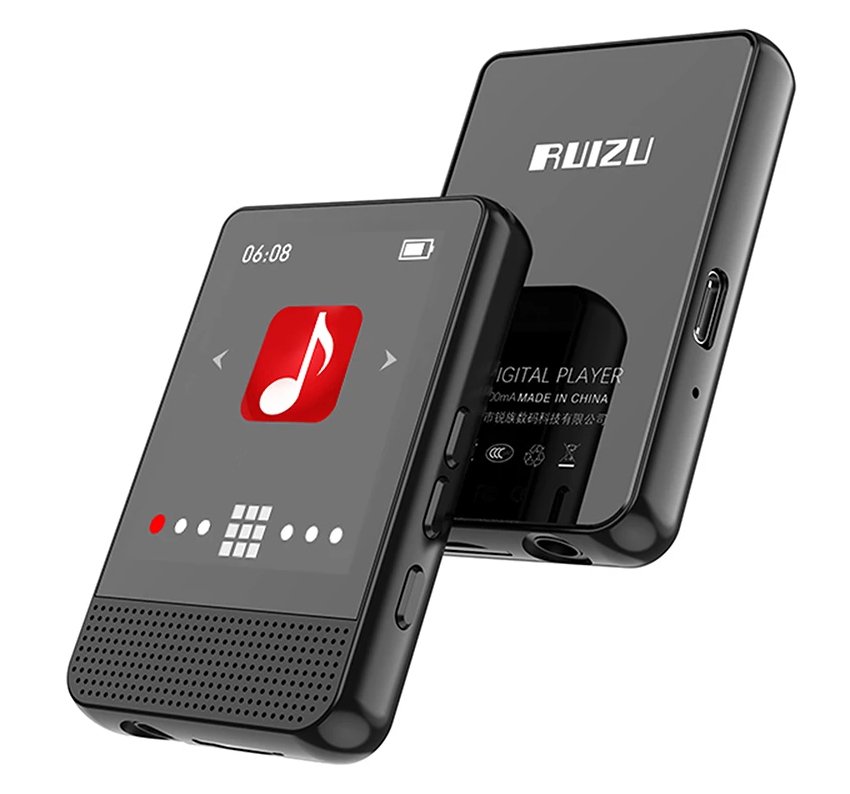 RUIZU MP3 player M16 με οθόνη αφής 1.8", 16GB, BT, ελληνικό μενού, μαύρο