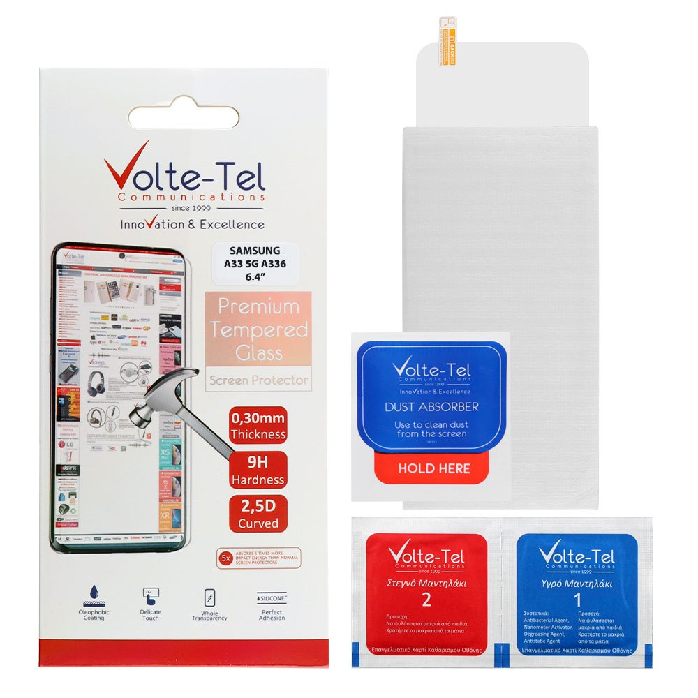 VOLTE-TEL TEMPERED GLASS SAMSUNG A73 A736 6.7" 9H 0.30mm 2.5D FULL GLUE