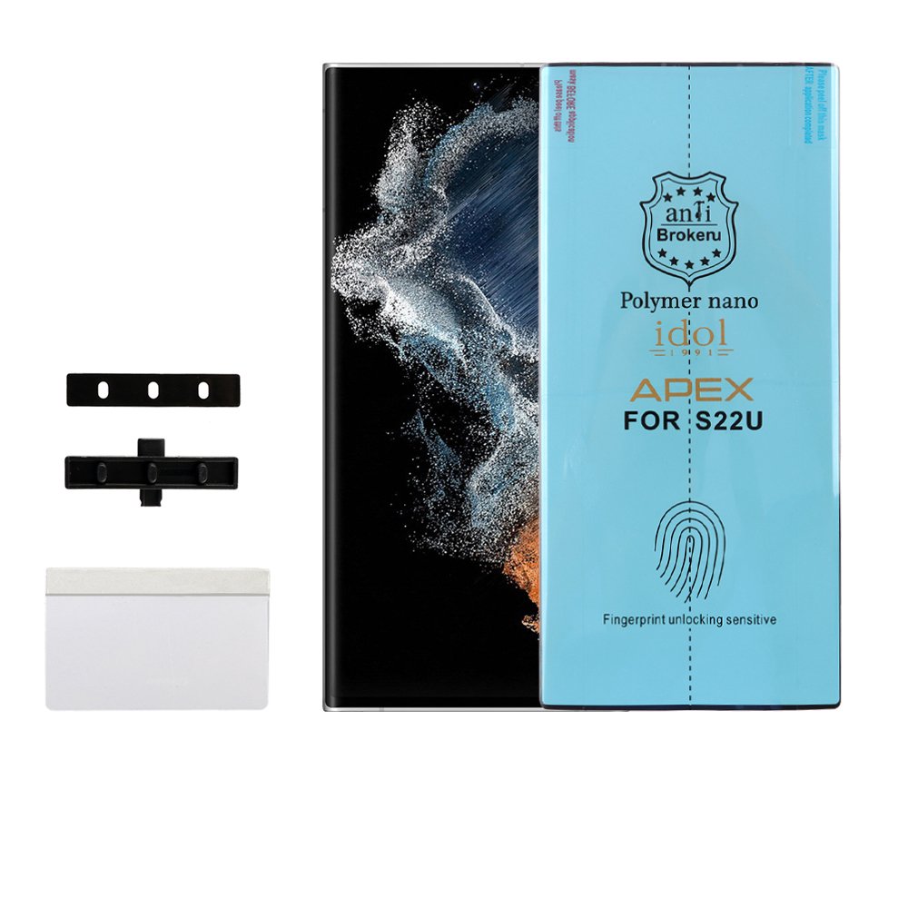 IDOL 1991 APEX POLYMER NANOTECH FILM SAMSUG S22 ULTRA 5G S908 6.8" FINGER UNLOCK FULL COVER WITH INSTALLATION KIT