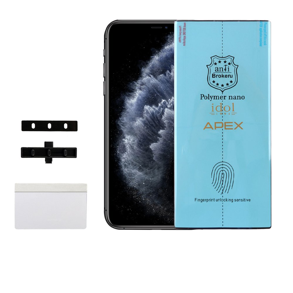IDOL 1991 APEX POLYMER NANOTECH FILM IPHONE 11 PRO MAX/XS MAX 6.5" FULL COVER WITH INSTALLATION KIT