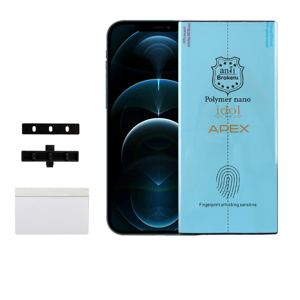 IDOL 1991 APEX POLYMER NANOTECH FILM IPHONE 12 PRO MAX 6.7" FULL COVER WITH INSTALLATION KIT