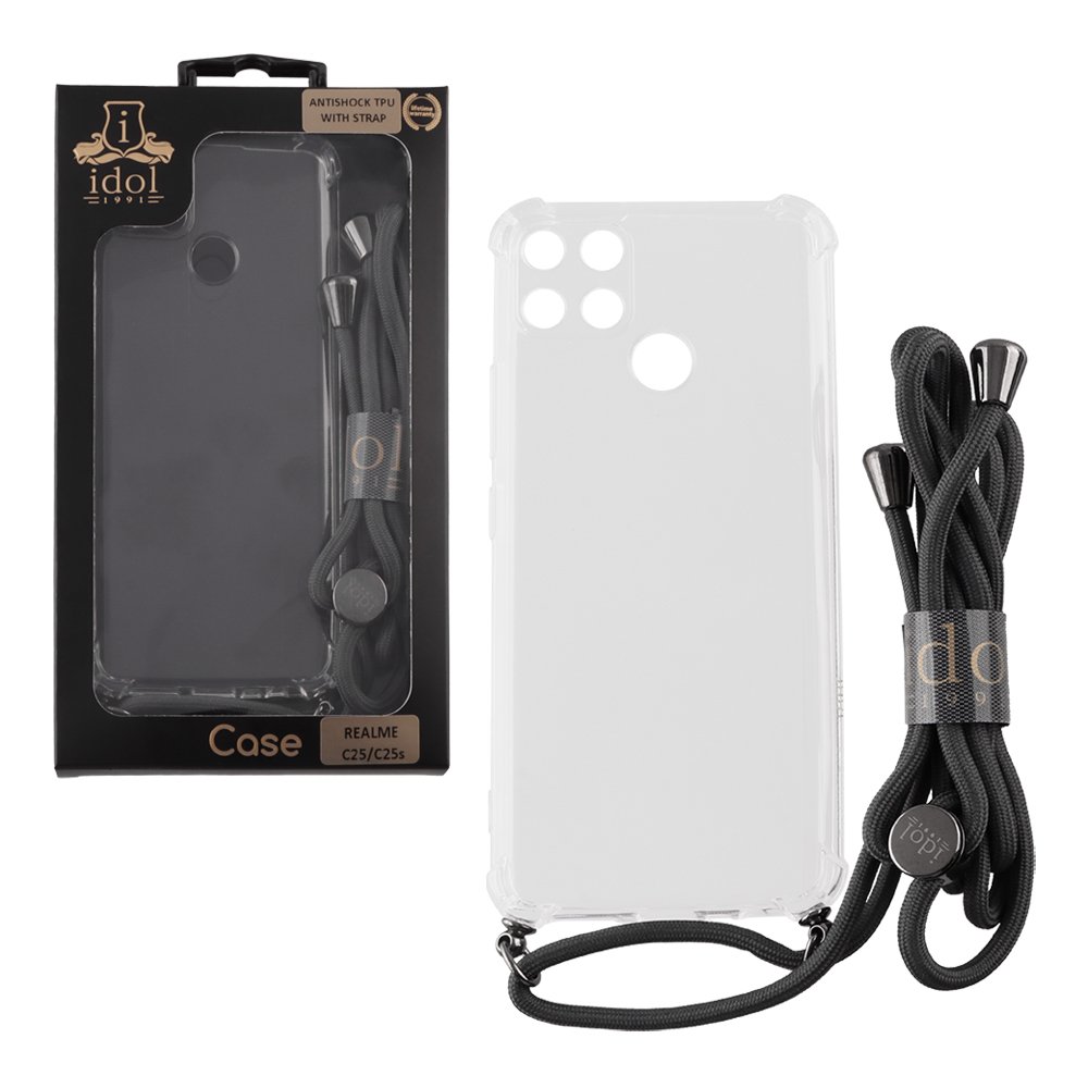 IDOL 1991 ΘΗΚΗ REALME C25/C25s 6.5" ANTISHOCK AIR TPU WITH STRAP FULL CAMERA PROTECTION ΔΙΑΦΑΝΗ