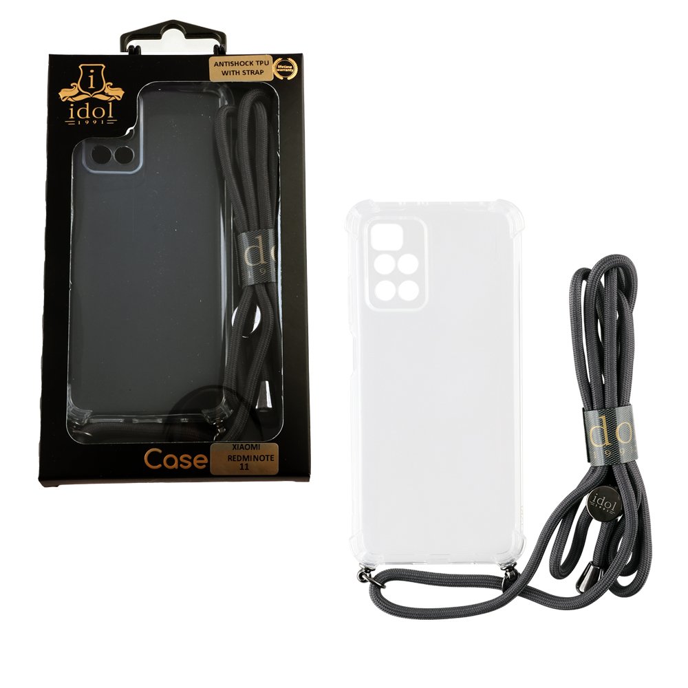 IDOL 1991 ΘΗΚΗ XIAOMI REDMI NOTE 11/REDMI NOTE 11S 6.43" ANTISHOCK AIR TPU WITH STRAP FULL CAMERA PROTECTION ΔΙΑΦΑΝΗ