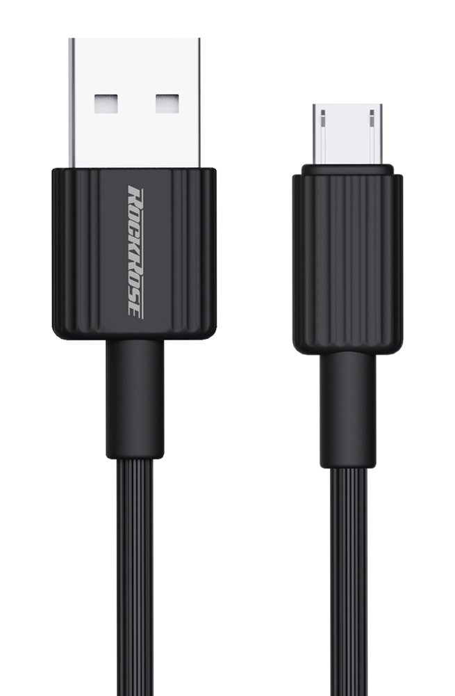 ROCKROSE καλώδιο Micro USB σε USB Arrow AC, 2.4A, 1m, μαύρο