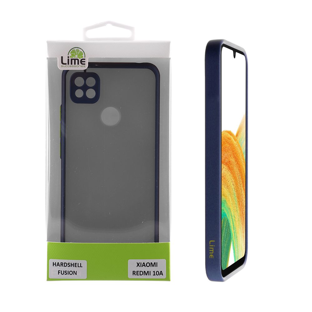LIME ΘΗΚΗ XIAOMI REDMI 10A 6.53" HARDSHELL FUSION FULL CAMERA PROTECTION BLUE WITH YELLOW KEYS