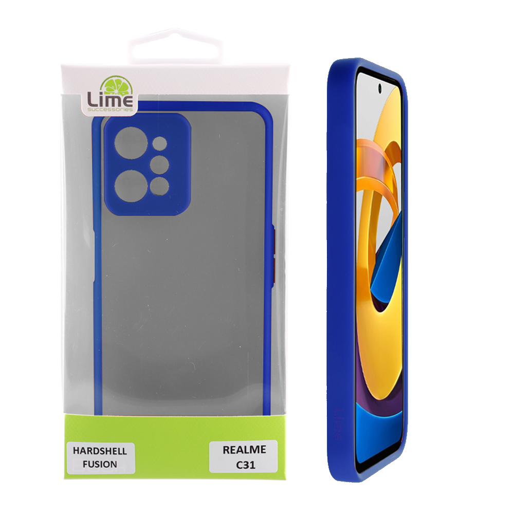 LIME ΘΗΚΗ REALME C31 6.5" HARDSHELL FUSION FULL CAMERA PROTECTION BLUE WITH YELLOW KEYS
