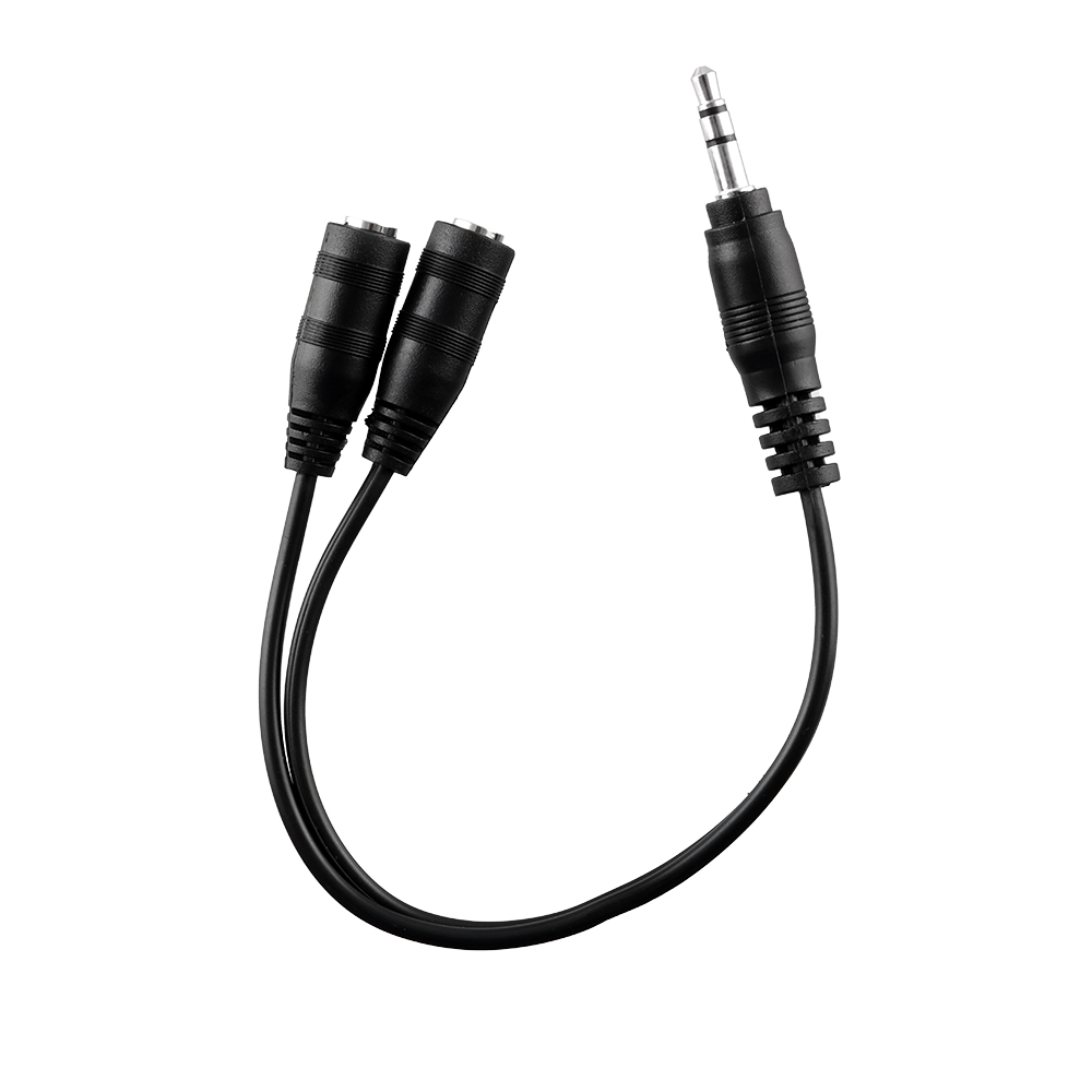 VOLTE-TEL ΑΝΤΑΠΤΟΡΑΣ HEADSET JACK 3.5mm ΑΡΣΕΝΙΚΟ ΣΤΕΡΕΟ ΣΕ 2x Jack 3.5mm ΘΗΛΥΚΟ ΣΤΕΡΕΟ