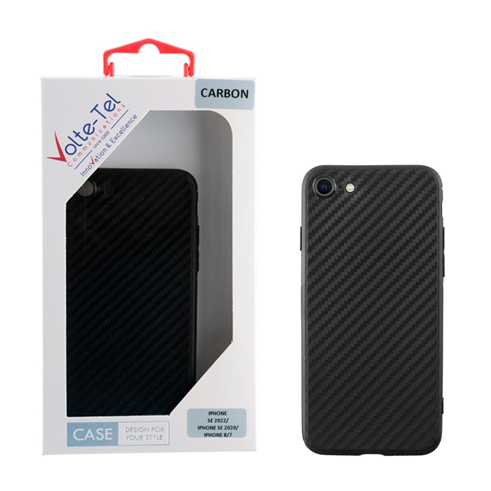 VOLTE-TEL ΘΗΚΗ IPHONE SE 2022/IPHONE SE 2020/IPHONE 8/7 4.7" CARBON CAMERA PROTECTIVE BLACK