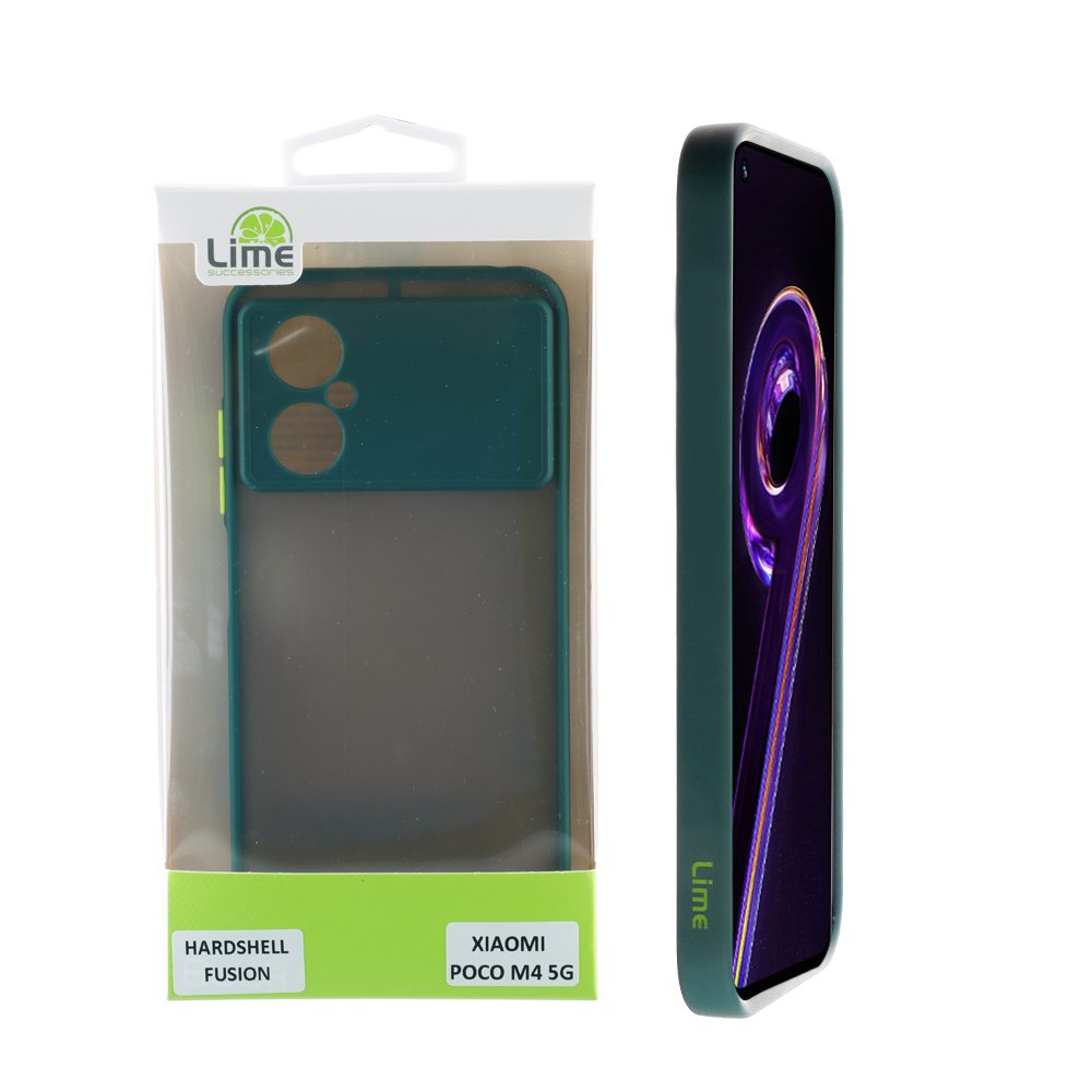 LIME ΘΗΚΗ XIAOMI POCO M4 5G 6.58" HARDSHELL FUSION FULL CAMERA PROTECTION GREEN WITH YELLOW KEYS