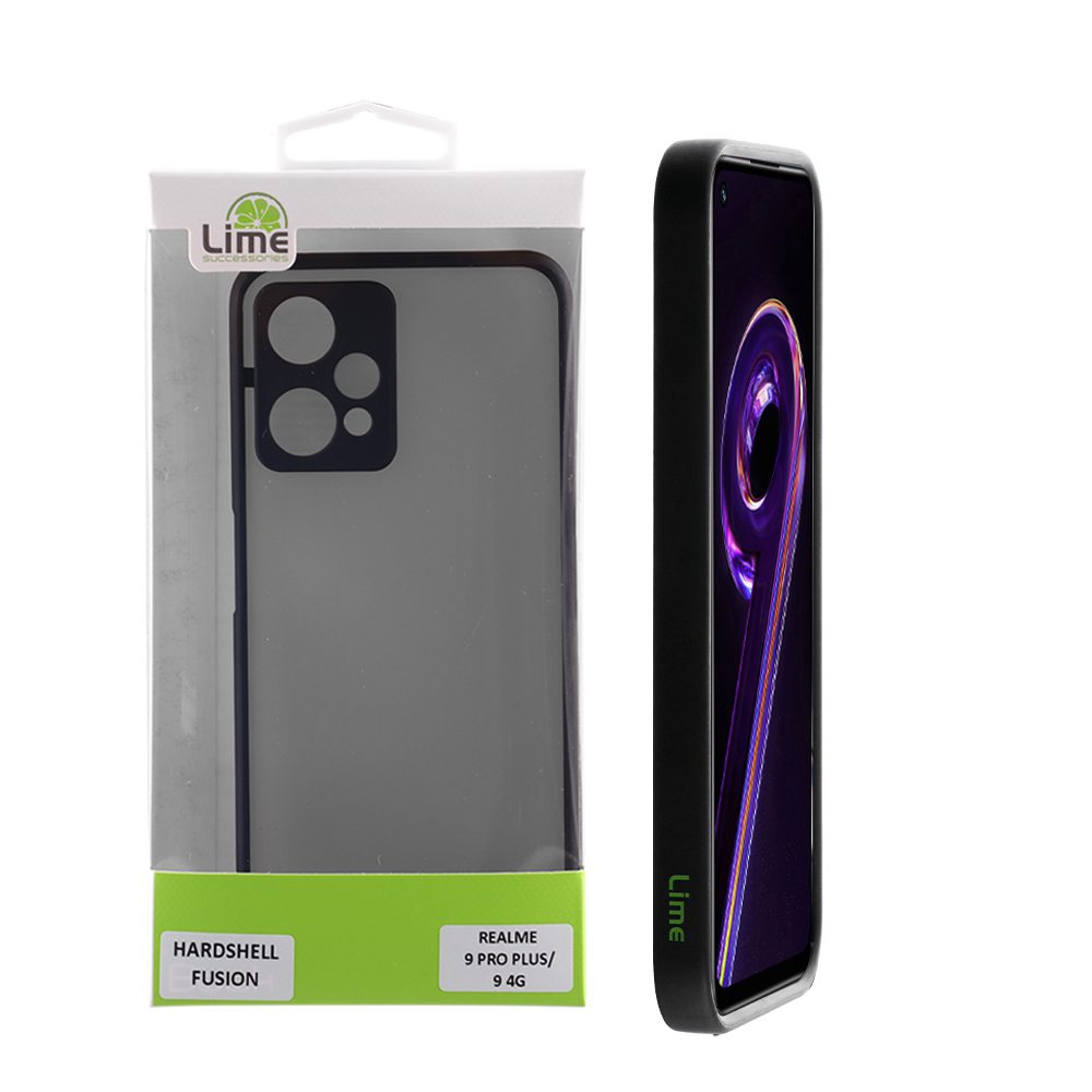 LIME ΘΗΚΗ REALME 9 5G/9 PRO 5G 6.6" HARDSHELL FUSION FULL CAMERA PROTECTION BLACK WITH RED KEYS