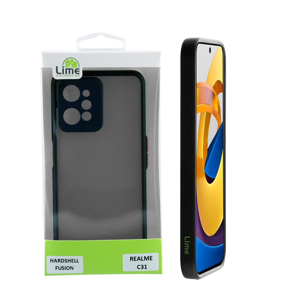 LIME ΘΗΚΗ REALME C31 6.5" HARDSHELL FUSION FULL CAMERA PROTECTION RED WITH BLACK KEYS