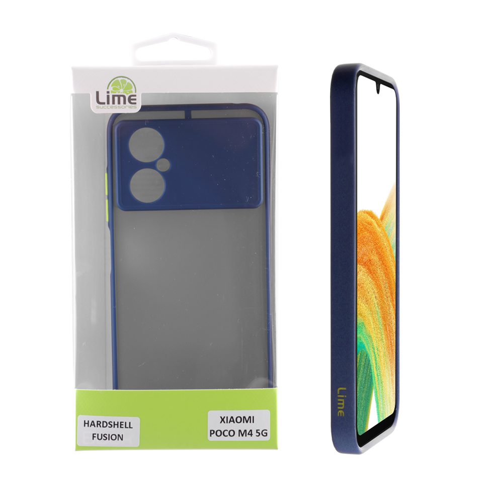 LIME ΘΗΚΗ XIAOMI POCO M4 5G 6.58" HARDSHELL FUSION FULL CAMERA PROTECTION BLUE WITH YELLOW KEYS