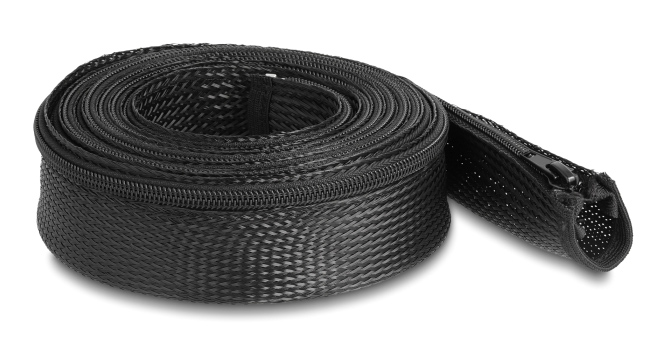 DELOCK πλέγμα καλωδίων 19172 με φερμουάρ, Φ50mm x 3m, μαύρο
