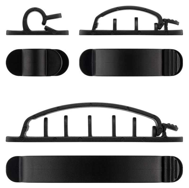 GOOBAY σετ οργανωτές καλωδίων 70684, 1/3/6 θέσεων, μαύρο, 6τμχ