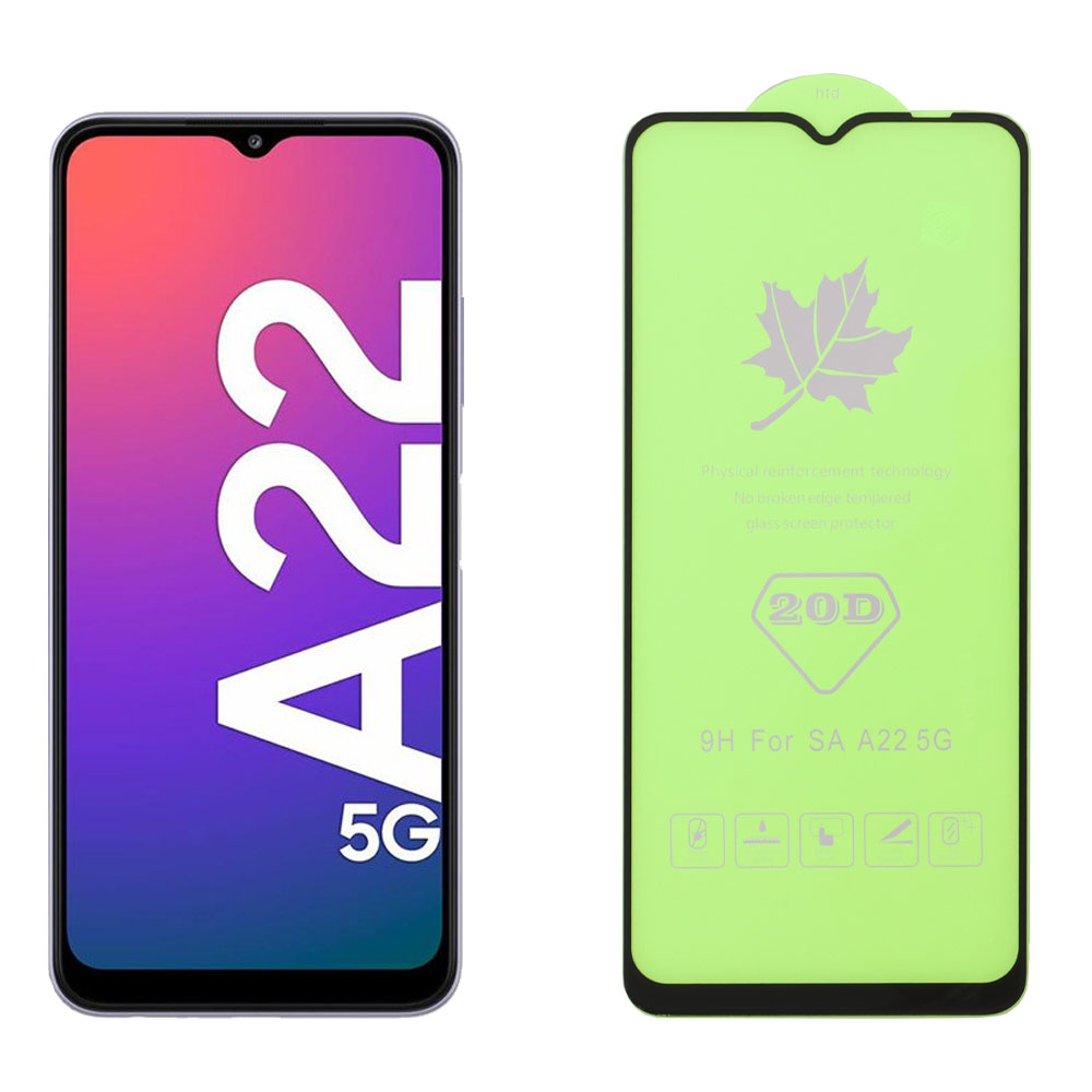 IDOL 1991 TEMPERED GLASS SAMSUNG A22 5G A226 6.6" 9H 0.25mm 20D FULL GLUE SEMI CURVED BLACK