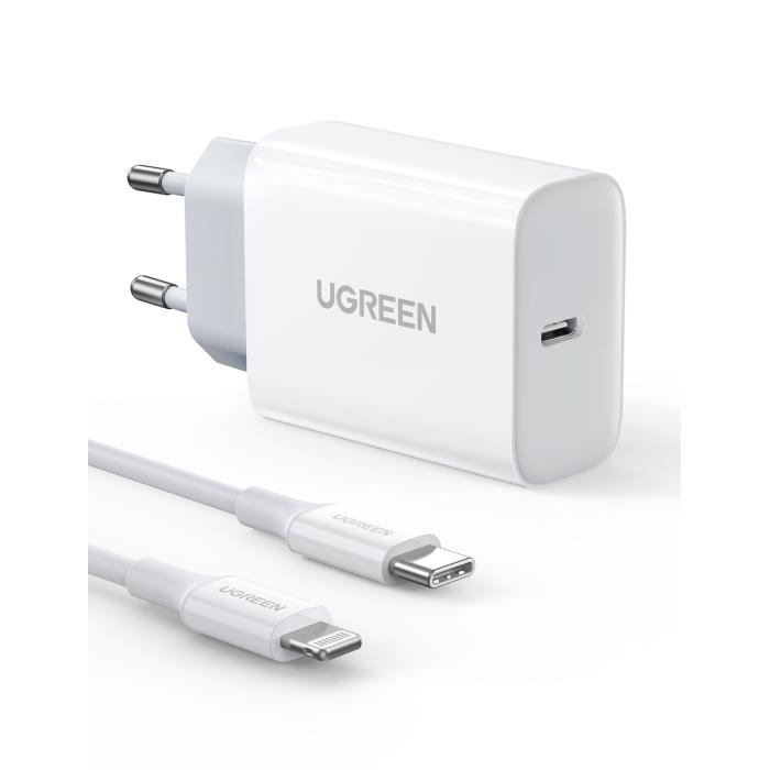 Charger UGREEN PD CD137 Combo+Type C/i6 Cable White 50698 10