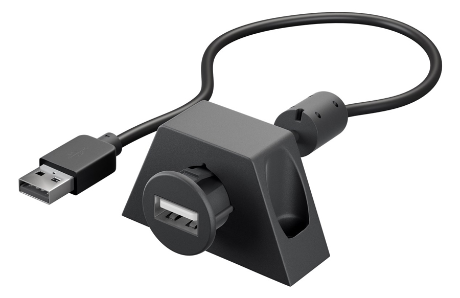 GOOBAY καλώδιο USB 2.0 σε USB (F) 93351, με bracket, copper, 2m, μαύρο