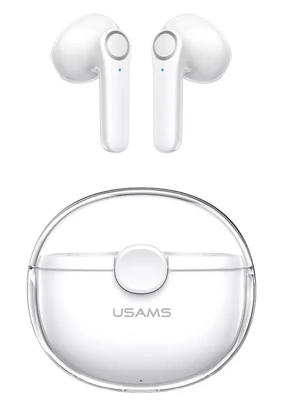 USAMS earphones με θήκη φόρτισης BU12, True Wireless, Φ13mm, λευκά